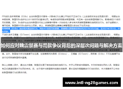 如何应对魏震禁赛与罚款争议背后的深层次问题与解决方案