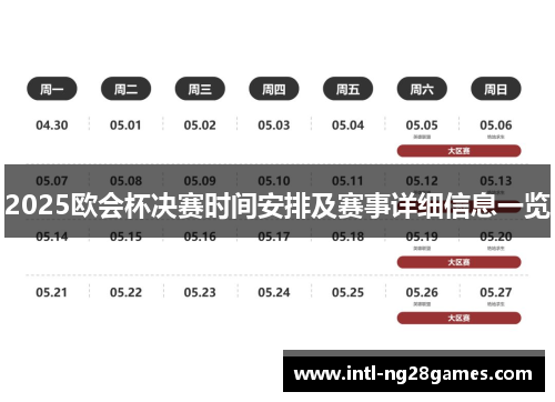 2025欧会杯决赛时间安排及赛事详细信息一览